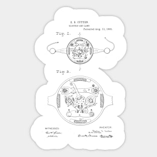 Electric Arc Lamp Vintage Retro Patent Hand Drawing Funny Novelty Gift Sticker